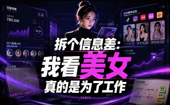 【理直气壮】我给看美女找了一个非常恰当的理由,信息差项目-赛德副业库