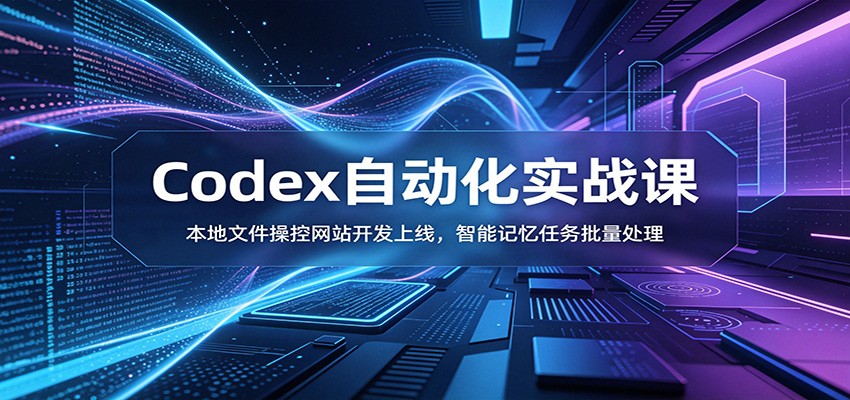 Codex自动化实战课：本地文件操控网站开发上线，智能记忆任务批量处理-赛德副业库