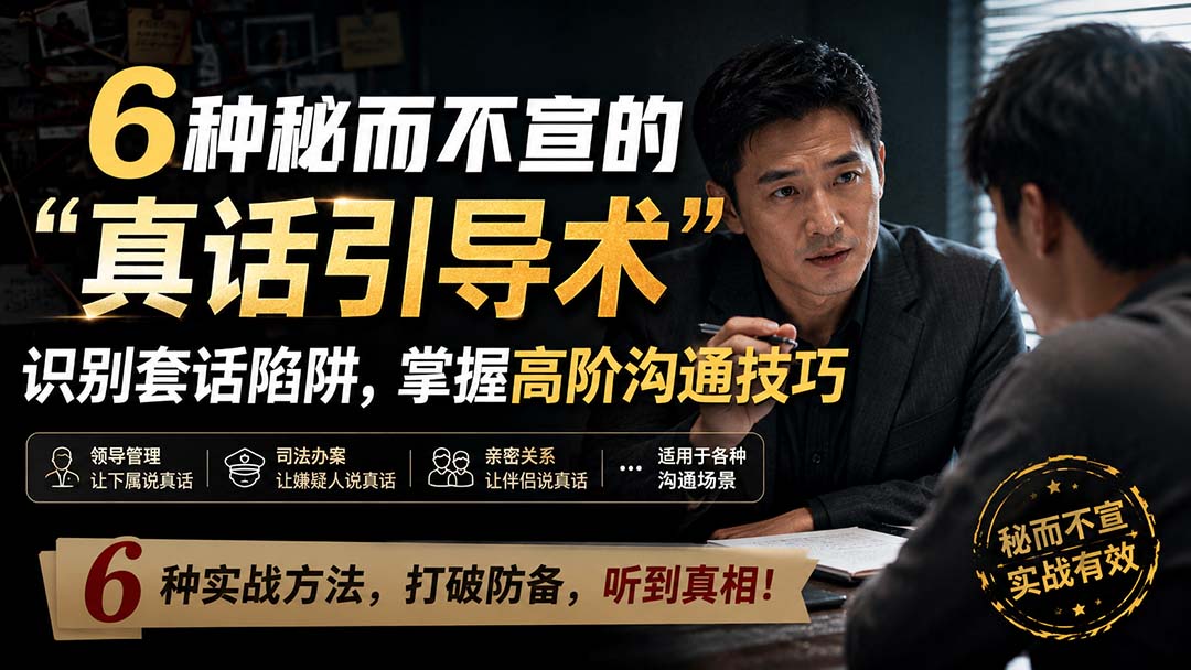 （20113期）付费文章：6种秘而不宣的“真话引导术”识别套话陷阱，掌握高阶沟通技巧-赛德副业库