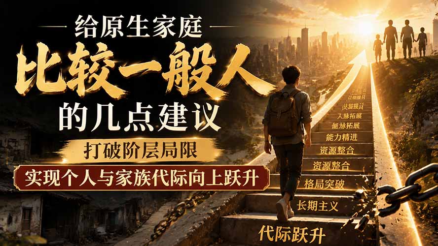 (19708期)付费文章:给原生家庭比较一般人的几点建议,打破阶层局限,实现个人与家族代际向上跃升-赛德副业库