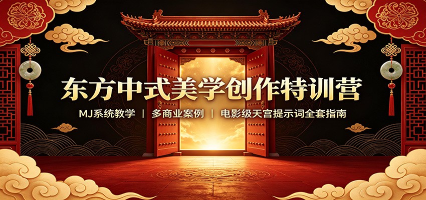 东方中式美学创作特训营：MJ系统教学，多商业案例，电影级天宫提示词全套指南-赛德副业库