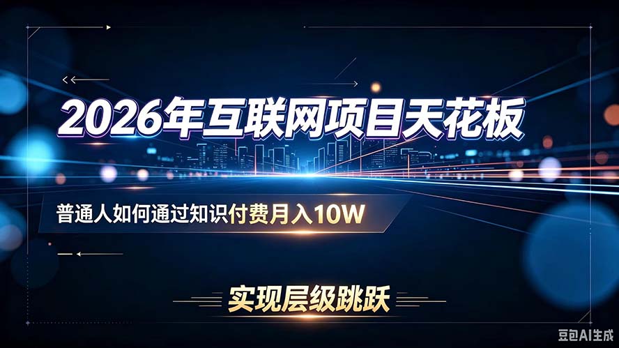 （20150期）2026年互联网项目天花板：普通人如何通过知识付费月入10W，实现层级跳跃-赛德副业库
