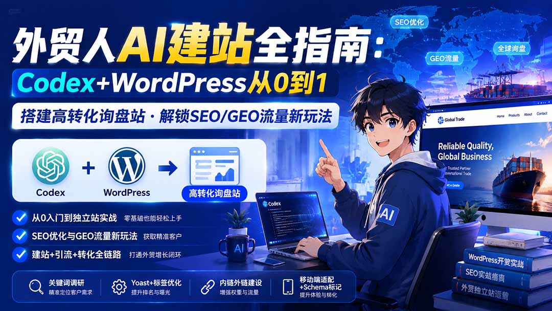 （19818期）外贸人AI建站全指南：Codex+WordPress从0到1·搭建高转化询盘站·解锁SEO/GEO流量新玩法-更新-赛德副业库