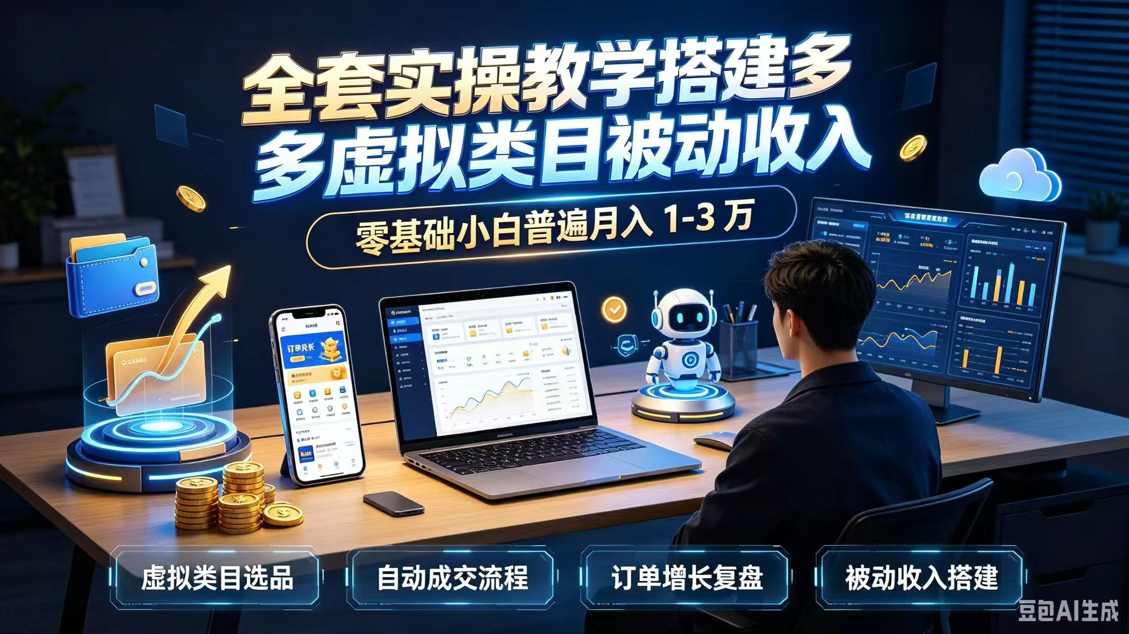 (20076期)全套实操教学搭建多多虚拟类目被动收入,零基础小白普遍月入 1-3 万-赛德副业库