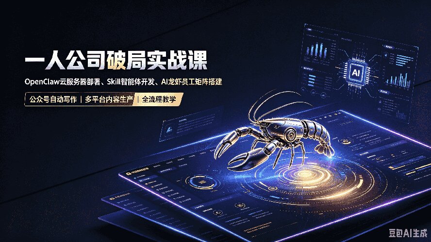 (19995期)一人公司破局实战课|OpenClaw云服务器部署、Skill智能体开发、AI龙虾员工矩阵搭建,公众号自动写作与多平台内容…-赛德副业库