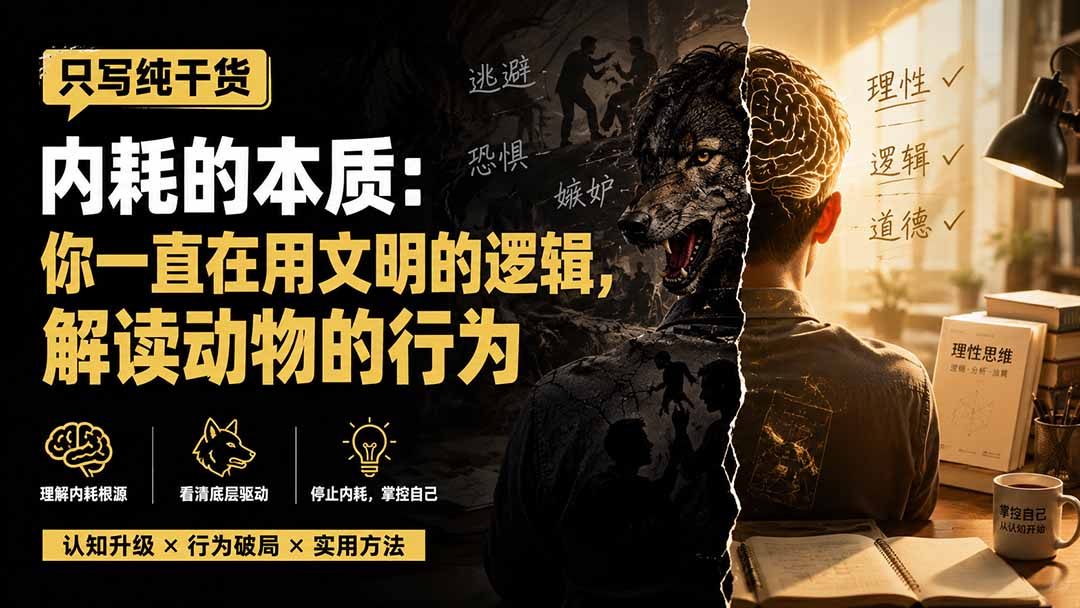 (19849期)付费文章:只写纯干货-内耗的本质:你一直在用文明的逻辑,解读动物的行为-赛德副业库