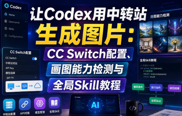让Codex用中转站生成图片:CC Switch配置、画图能力检测与全局Skill教程-赛德副业库