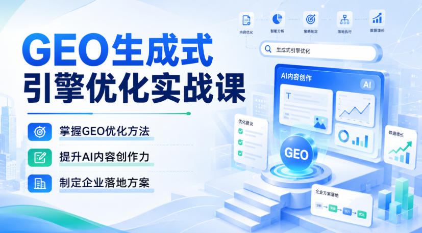 GEO生成式引擎优化实战课,掌握GEO优化方法,提升AI内容创作力,制定企业落地方案-赛德副业库