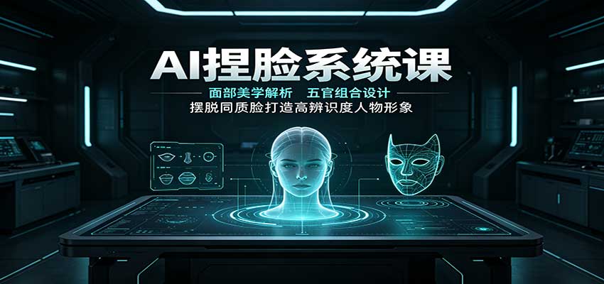AI捏脸系统课:面部美学解析,五官组合设计,摆脱同质脸打造高辨识度人物形象-赛德副业库