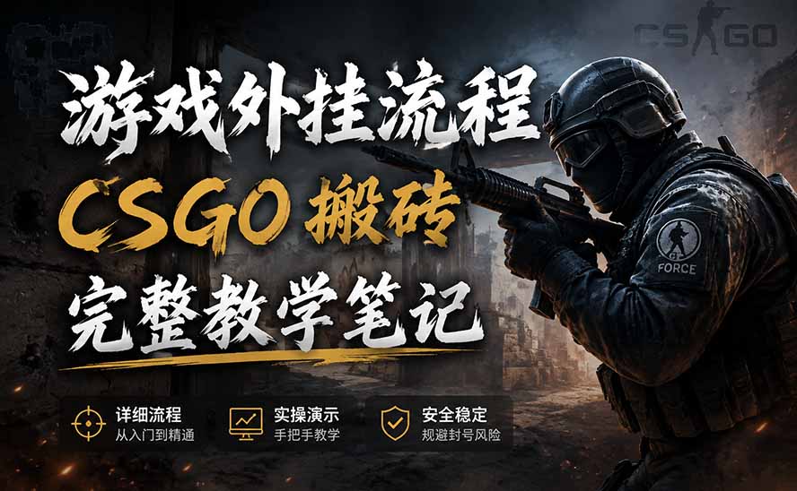 (19719期)游戏挂机全流程笔记分享,CSGO游戏搬砖,小白看了当天学会见收益-赛德副业库