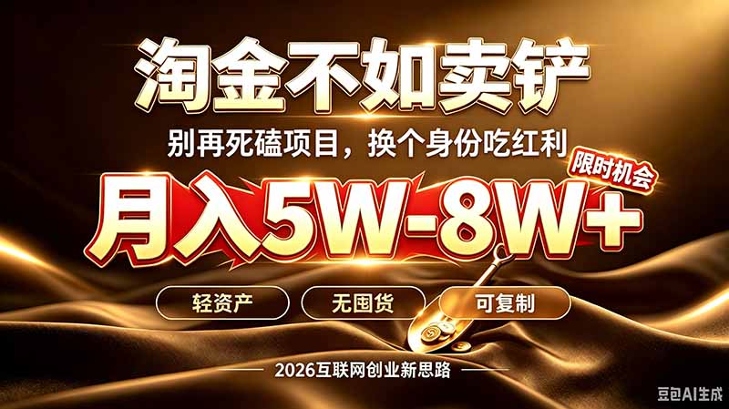 （20152期）别再傻乎乎埋头跑项目！互联网真正赚钱逻辑：做卖铲人，拒绝当韭菜，逆风翻盘月入5-8W+-赛德副业库