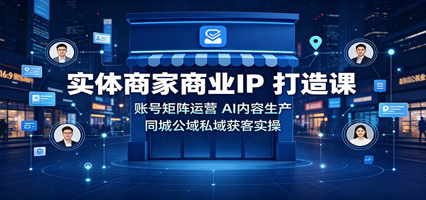 实体商家商业IP打造课:账号矩阵运营,AI内容生产,同城公域私域获客实操-赛德副业库