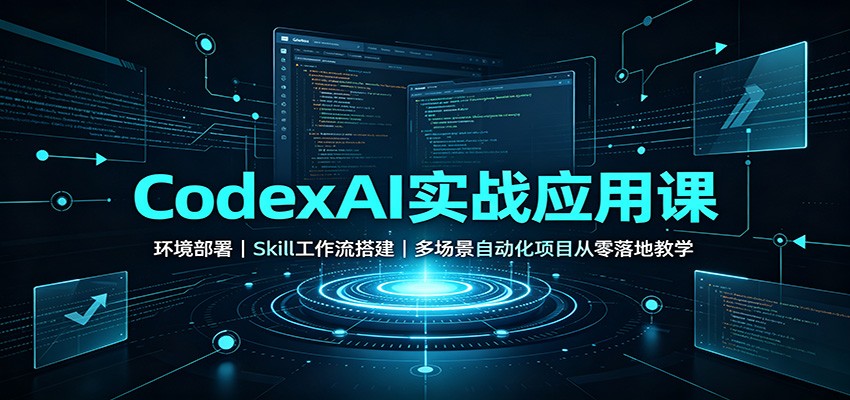 CodexAI实战应用课:环境部署Skill工作流搭建,多场景自动化项目从零落地教学-赛德副业库