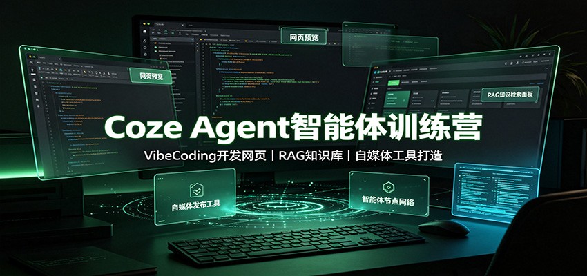 Coze Agent智能体训练营:VibeCoding开发网页,RAG知识库,自媒体工具打造-赛德副业库