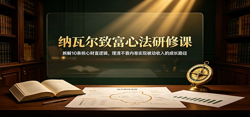纳瓦尔致富心法研修课：拆解10条核心财富逻辑，理清不靠内卷实现被动收入的成长路径-赛德副业库
