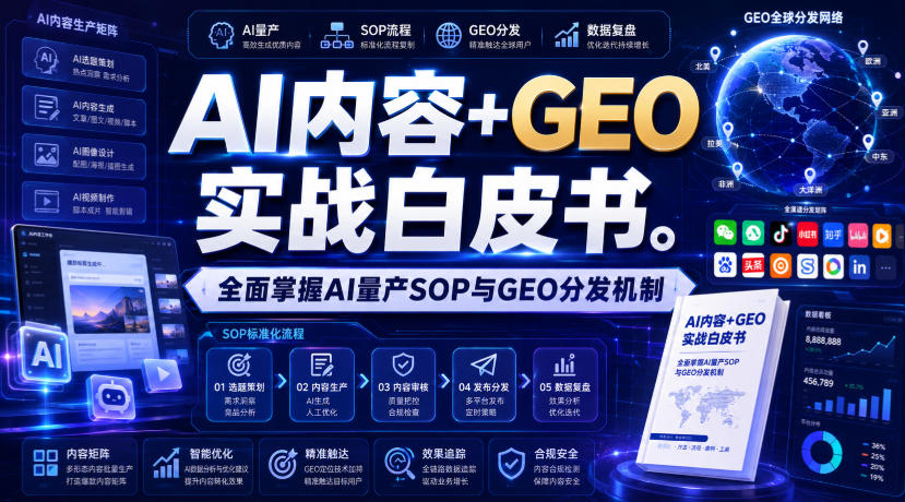 AI内容+GEO实战白皮书，全面掌握AI量产SOP与GEO分发机制【文档】-赛德副业库