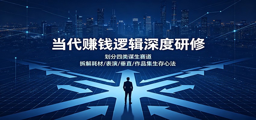 当代赚钱逻辑深度研修：划分四类谋生赛道，拆解耗材/表演/垂直/作品集生存心法-赛德副业库