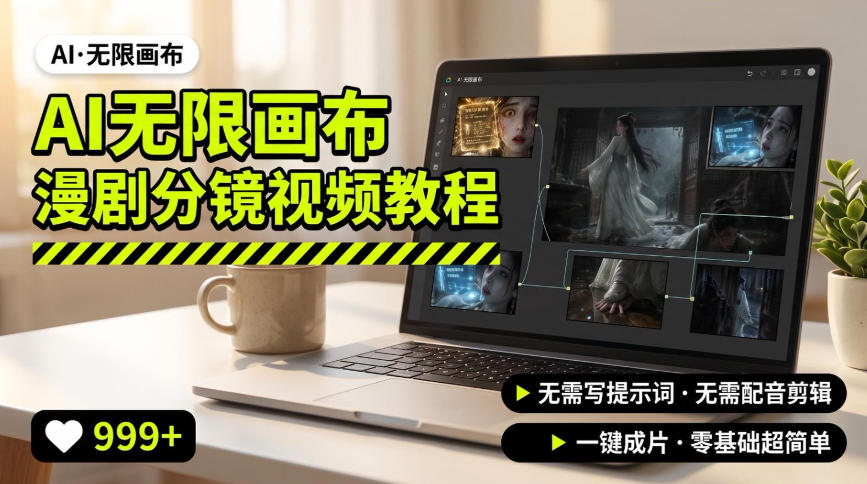 AI无限画布制作爆款漫剧分镜视频搭建教程，无需写脚本，无需制作音频，一键制作超简单-赛德副业库