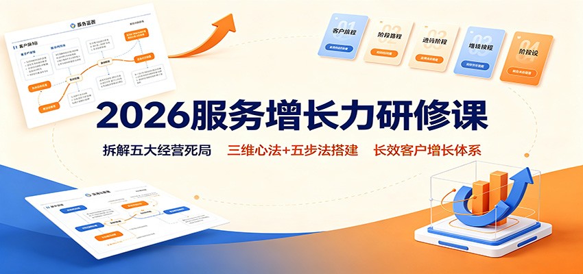 2026服务增长力研修课:拆解五大经营死局,三维心法+五步法搭建长效客户增长体系-赛德副业库