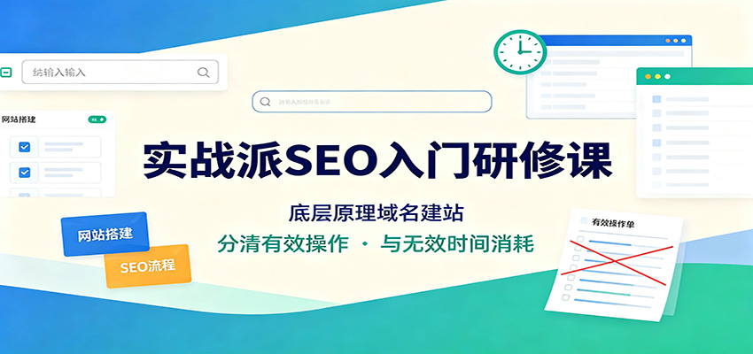 实战派SEO入门研修课：底层原理域名建站，分清有效操作与无效时间消耗-赛德副业库