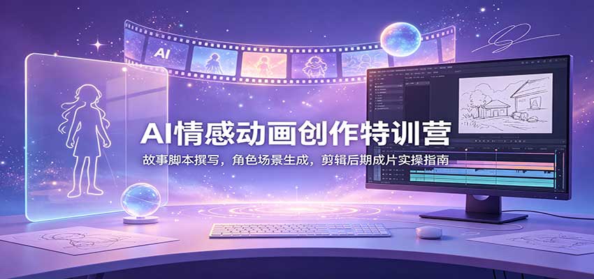 AI情感动画创作特训营:故事脚本撰写,角色场景生成,剪辑后期成片实操指南-赛德副业库