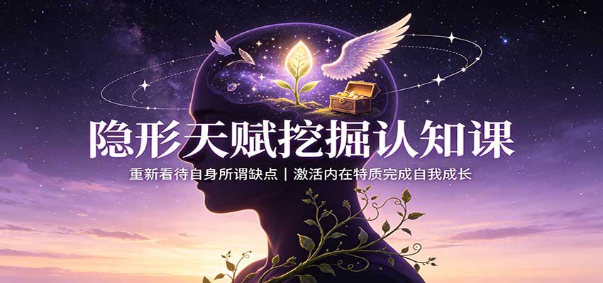 隐形天赋挖掘认知课:重新看待自身所谓缺点,激活内在特质完成自我成长-赛德副业库