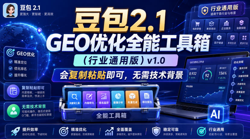 豆包2.1 GEO优化全能工具箱（行业通用版）v1.0，会复制粘贴即可，无需技术背景-赛德副业库