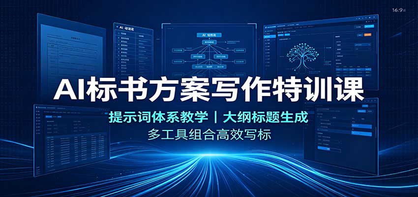 AI标书方案写作特训课:提示词体系教学,大纲标题生成,多工具组合高效写标-赛德副业库