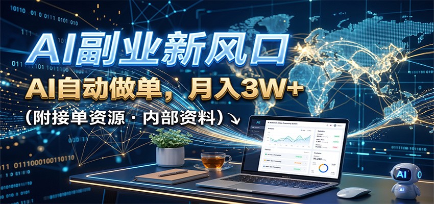 AI副业新风口,AI自动做单,月入3W+,附接单资源-赛德副业库