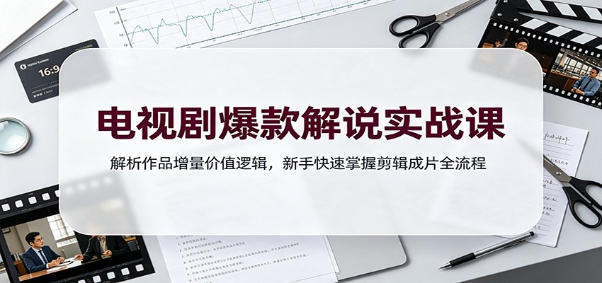 电视剧爆款解说实战课：解析作品增量价值逻辑，新手快速掌握剪辑成片全流程-赛德副业库