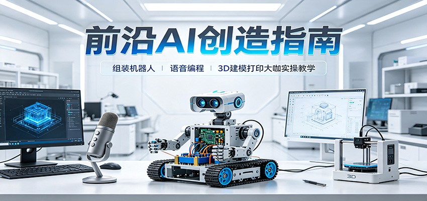 前沿AI创造指南:组装机器人、语音编程、3D建模打印大咖实操教学-赛德副业库