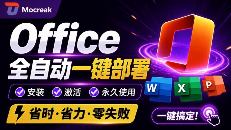 Office全自动一键部署安装,最高支持2024版本,可自定义安装组件,内置激活工具,全免费使用Mocreak!-赛德副业库