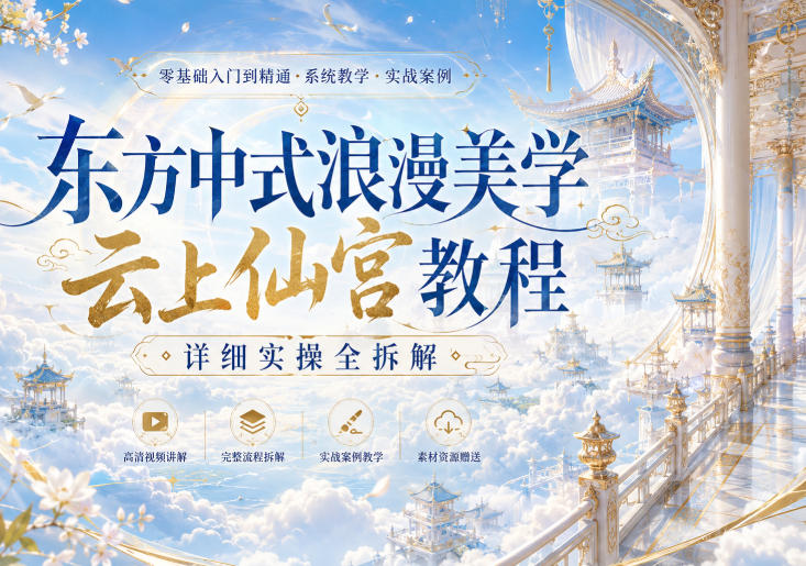 东方中式浪漫美学云上仙宫教程，详细实操全拆解-赛德副业库