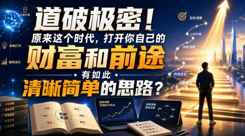 公众号灏泽异谈付费文：道破极密！原来这个时代，打开你自己的财富和前途，有如此清晰简单的思路？！-赛德副业库