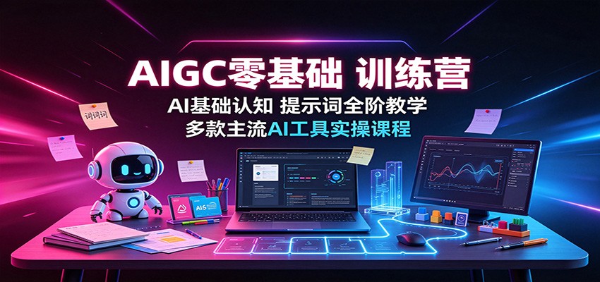 AIGC零基础训练营：AI基础认知，提示词全阶教学，多款主流AI工具实操课程-赛德副业库