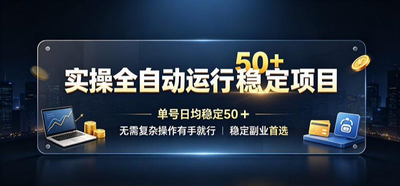 实操全自动运行稳定项目,单号日均稳定50+,无需复杂操作有手就行,稳定副业首选【揭秘】-赛德副业库