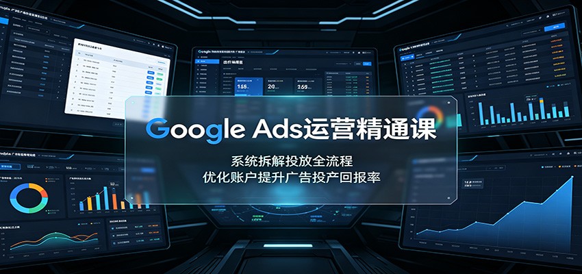 Google Ads运营精通课:系统拆解投放全流程,优化账户提升广告投产回报率-赛德副业库