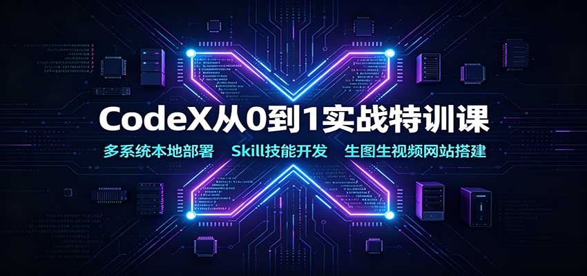 CodeX从0到1实战特训课:多系统本地部署,Skill技能开发,生图生视频网站搭建-赛德副业库