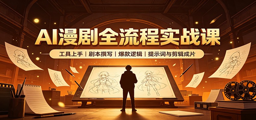 AI漫剧全流程实战课：工具上手、剧本撰写、爆款逻辑、提示词与剪辑成片-赛德副业库