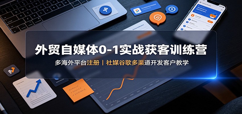 外贸自媒体0-1实战获客训练营:多海外平台注册,社媒谷歌多渠道开发客户教学-赛德副业库