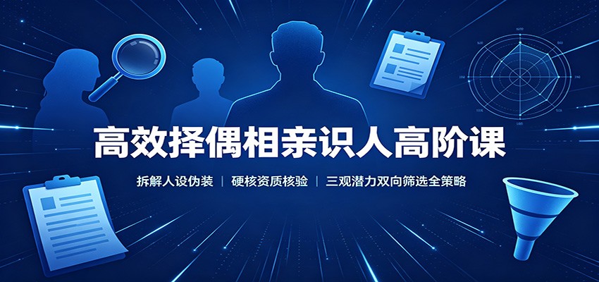 高效择偶相亲识人高阶课:拆解人设伪装,硬核资质核验,三观潜力双向筛选全策略-赛德副业库