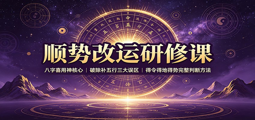 顺势改运研修课:八字喜用神核心,破除补五行三大误区,得令得地得势完整判断方法-赛德副业库