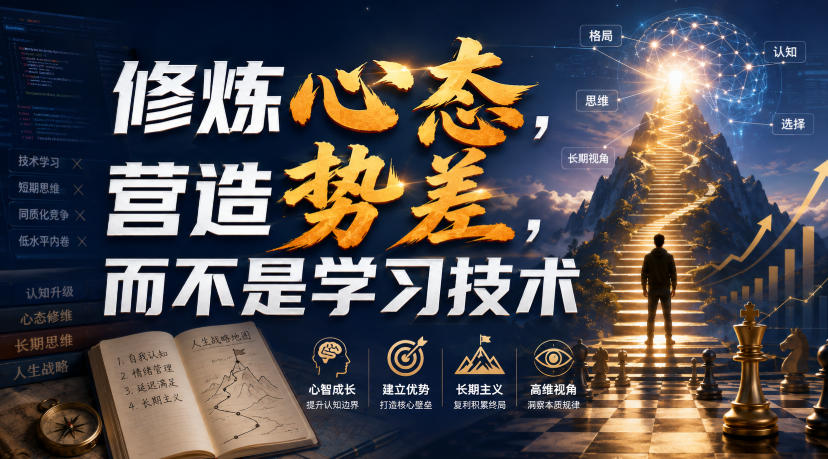 付费文章:修炼心态,营造势差,而不是学习技术-赛德副业库