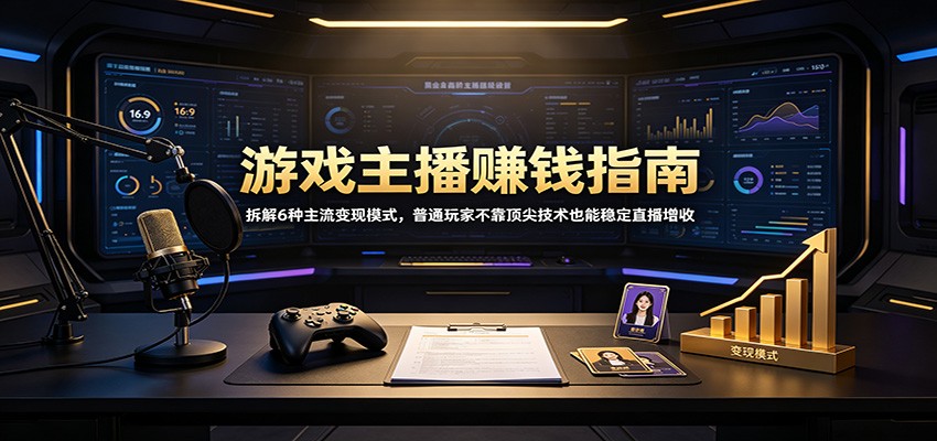 游戏主播赚钱指南：拆解6种主流变现模式，普通玩家不靠顶尖技术也能稳定直播增收-赛德副业库