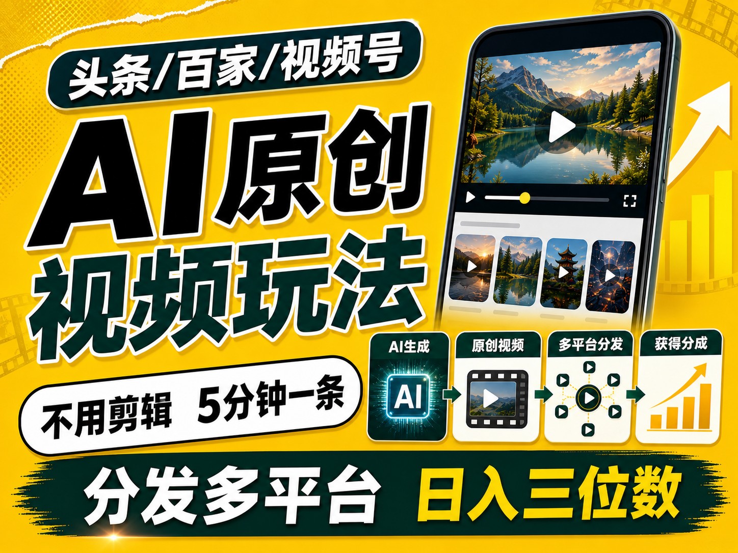 2026头条百家号升级玩法 5分钟一条原创视频 发多平台赚收-赛德副业库