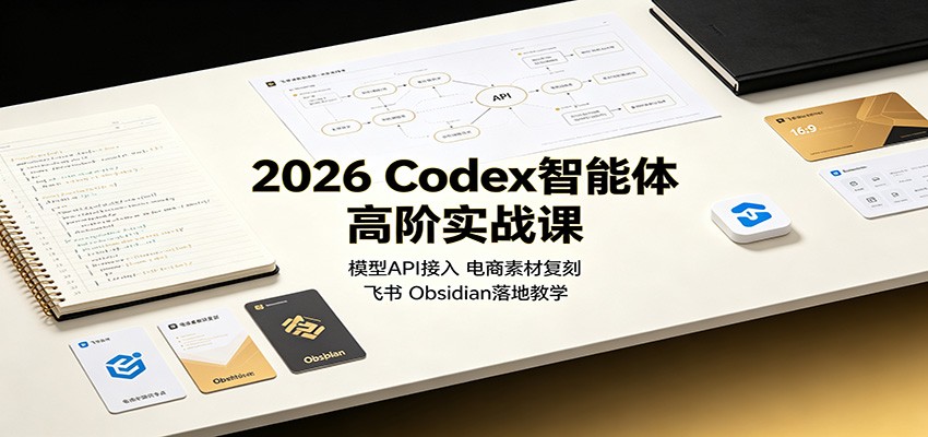 2026 Codex智能体高阶实战课:模型API接入,电商素材复刻,飞书Obsidian落地教学-赛德副业库