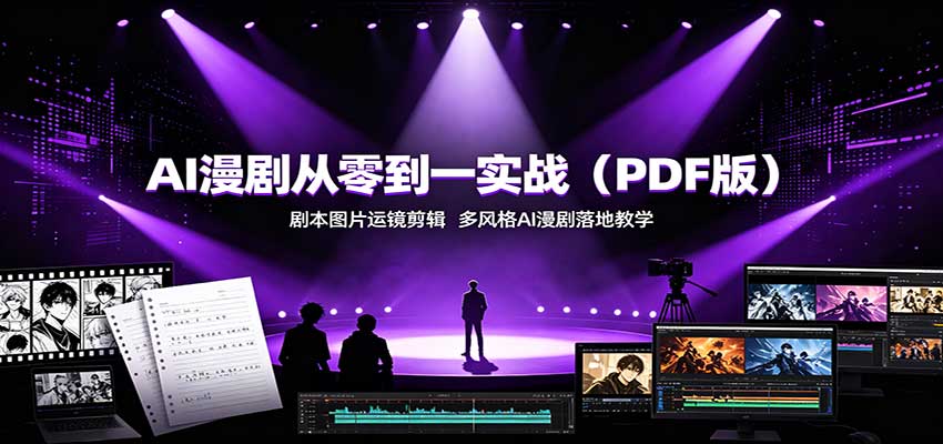AI漫剧从零到一实战(PDF版):剧本图片运镜剪辑,多风格AI漫剧落地教学-赛德副业库