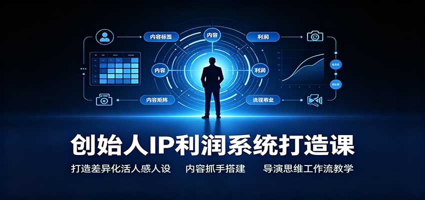 创始人IP利润系统打造课:打造差异化活人感人设,内容抓手搭建,导演思维工作流教学-赛德副业库