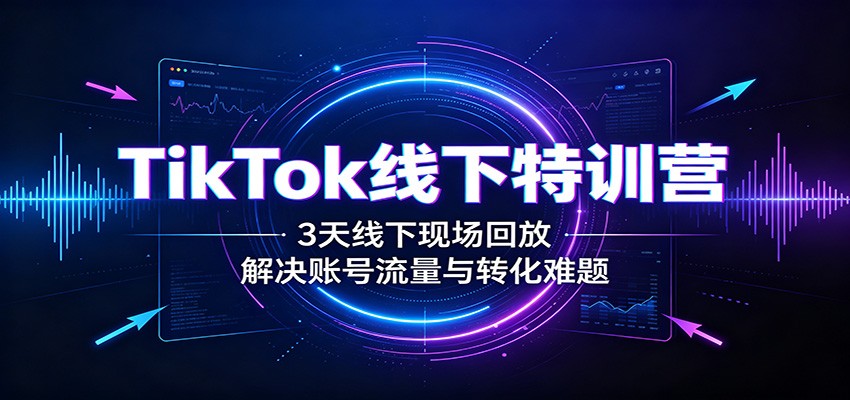 TikTok线下特训营：3天线下现场回放，解决账号流量与转化难题-赛德副业库