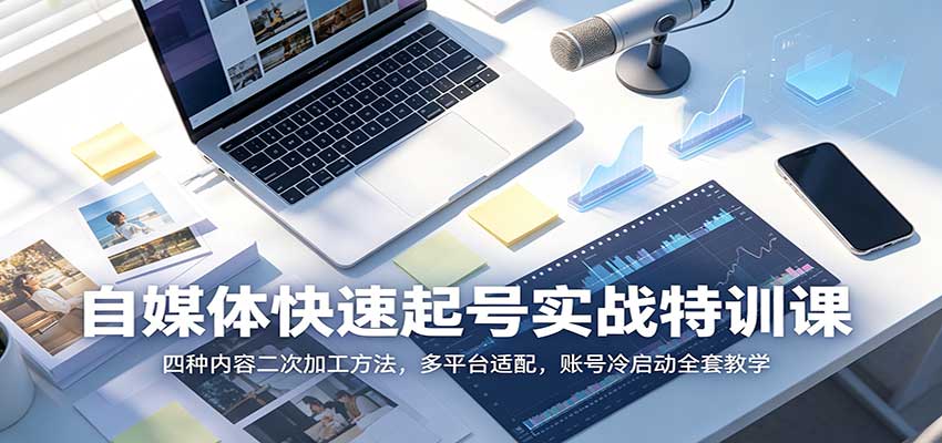自媒体快速起号实战特训课:四种内容二次加工方法,多平台适配,账号冷启动全套教学-赛德副业库